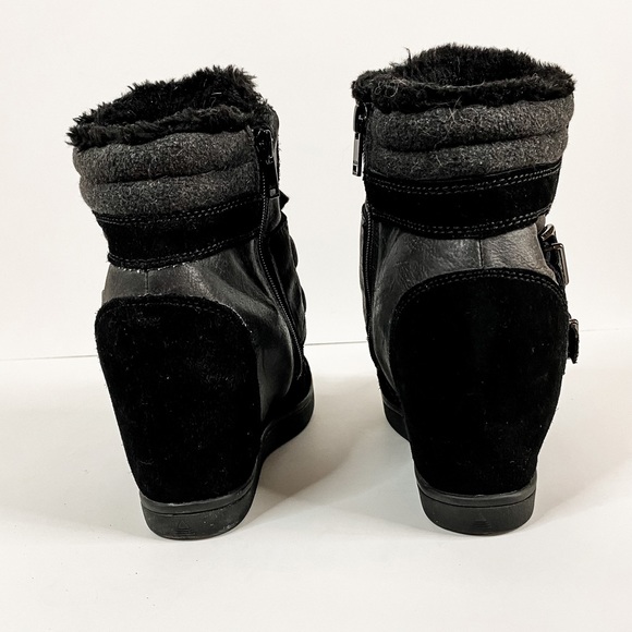 Aldo Wedge Heel Sneaker Bootie Black Size 8 - Picture 5 of 9